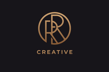 Abstract initial letter R and R logo,usable for branding and business logos, Flat Logo Design Template, vector illustration
