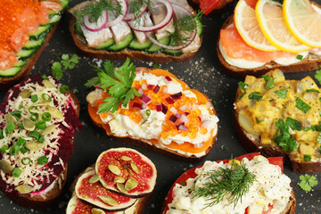 Smorrebrod is a traditional Scandinavian open-faced sandwich
