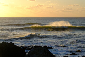 Some nice waves breaking during sunset at the end of the day.