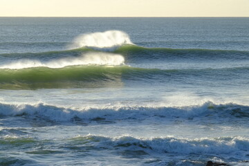A big wave breaking in the west of France. 