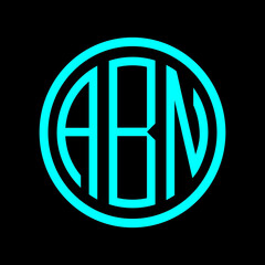 
ABN letter logo design/ABN Ellipse 3 letter logo 
polygon. ABN letter icon design on black background.A B N logo design. ABN initials Logo design 