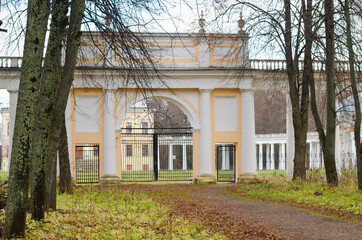 Main entrance to the Znamenskoye estate-Rayok, torzhoksky district, Tver region, Russia