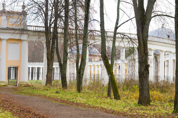 The beginning of the Colonnade of the estate Znamenskoe-Rayok, torzhoksky district, Tver region, Russia