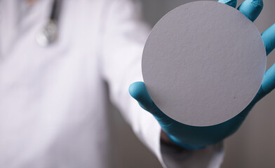 medical help doctor hands in gloves