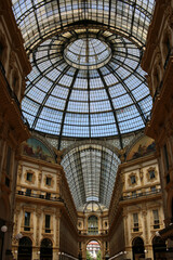 Obraz premium Glass dome in the Victor Emmanuel II Gallery in Milan