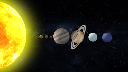 solar sistem 3d rendering © SN