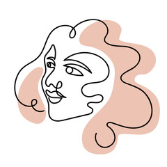 Continuous line, fashion concept, beauty minimalist design for t-shirt, vector illustration