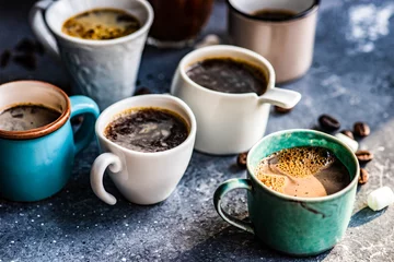 Fotobehang Variety of coffee drinks © Anna Bogush