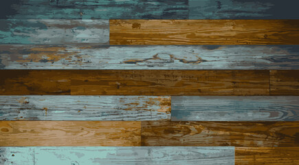 Rough splintered neutral reclaimed wood surface with aged boards lined up. Wooden planks on a wall or floor with grain and texture. Dark vintage wood planks background.