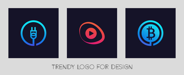 3 trendy vector logos for design