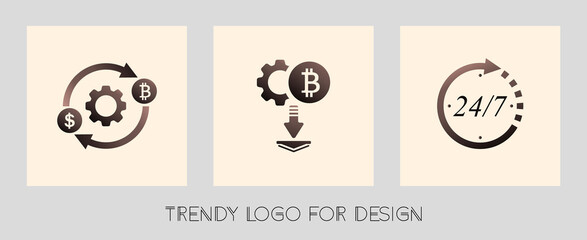 3 trendy vector logos for design