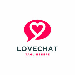 Love and chat logo. Dating app logo icon vector illustration