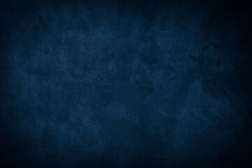 Beautiful Abstract Grunge Decorative Navy Blue Dark Stucco Wall Background. Art Rough Stylized Texture Banner With Space For Text