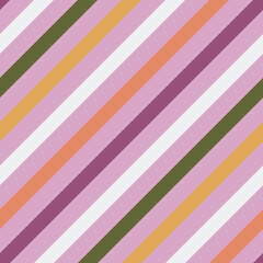 Obraz premium Vector orange purple pink green diagonal stripe seamless repeating pattern background. Perfect for fabric, wallpaper, scrapbooking projects.