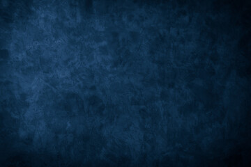 Beautiful Abstract Grunge Decorative Navy Blue Dark Stucco Wall Background. Art Rough Stylized Texture Banner With Space For Text