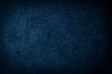 Beautiful Abstract Grunge Decorative Navy Blue Dark Stucco Wall Background. Art Rough Stylized Texture Banner With Space For Text