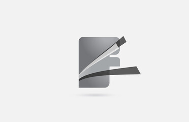 grey black F alphabet letter logo icon for company. Creative design for business and corporate