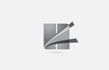 grey black H alphabet letter logo icon for company. Creative design for business and corporate