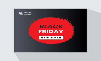 Black Friday sale banner for social media post template .