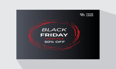 Black Friday sale banner for social media post template .