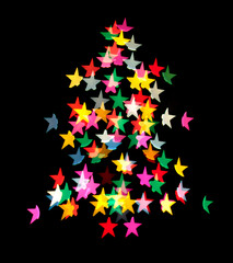 Naklejka na ściany i meble Star-shaped Christmas Tree Lights