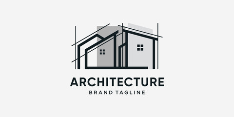 Fototapeta premium Architecture logo with cool modern concept Premium Vector