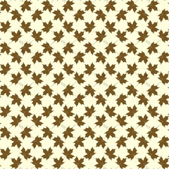 Seamless decorative pattern with a silhouettes of maple leaves in the sepia colors