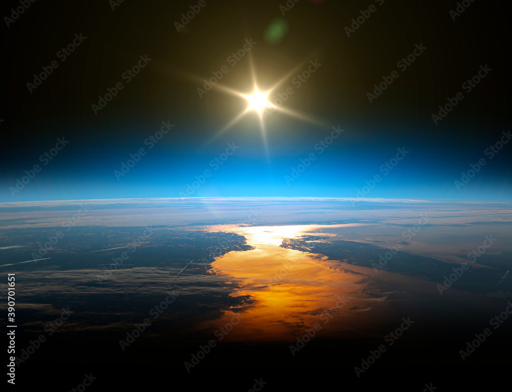 Canvas Prints earth and sun. elements of this image furnished by nasa.
