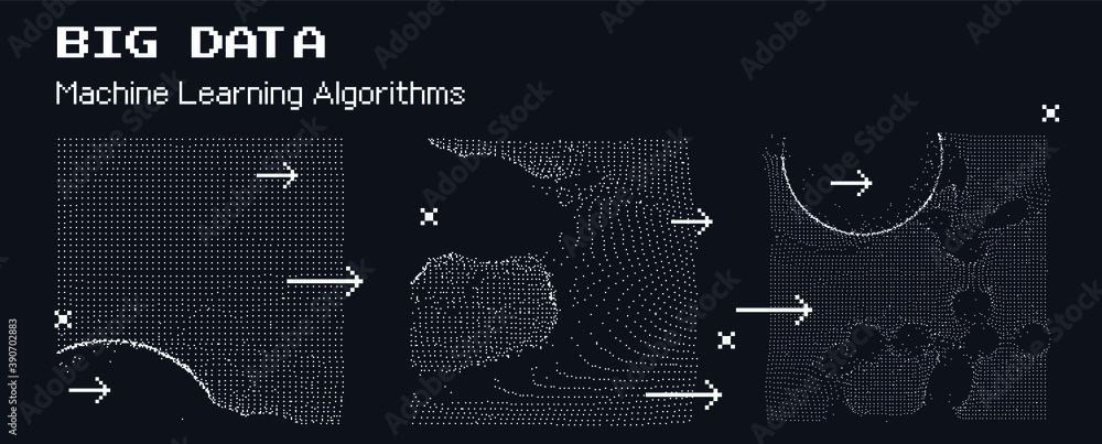 Aufkleber Vector abstract 3D big data visualization. Concept of complexity analysis for smart business planning.