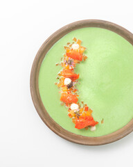 Cucumber Gazpacho with cured salmon