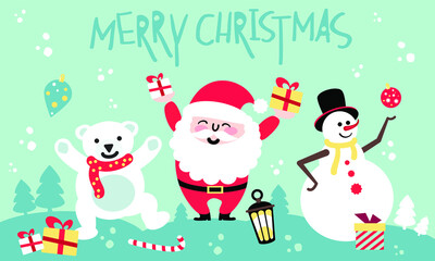 Cute New Year & Christmas icons set .Vector illustration