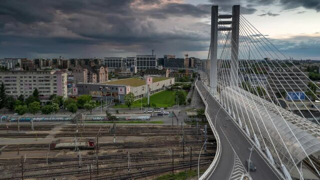 Bucharest Hyperlapse over Basarab bridge  , Romania 