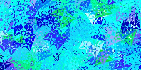Fototapeta na wymiar Light blue, green vector pattern with polygonal shapes.