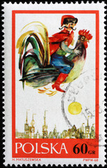 Children's story on polish postage stamp