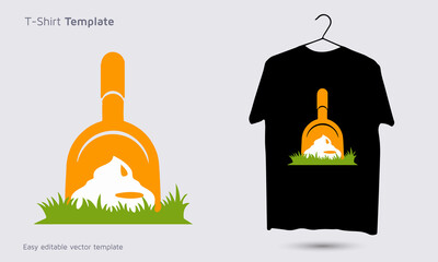 Dog cleaning service logo, dog t shirt design, pet t-shirt template