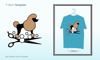 dog salon logo, dog t shirt design, pet t-shirt template