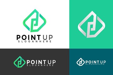 Initial Letter P Arrow Symbol Modern logo design vector Illustration