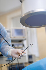 Manipulator digital endoscope for diagnostics of hollow organs, colonoscopy, gastroscopy. Selective...