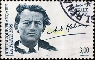 Novelist André Malraux on french postage stamp