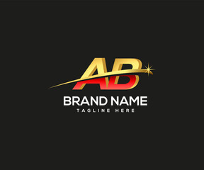 Fototapeta premium logo initial letter AB for company and business