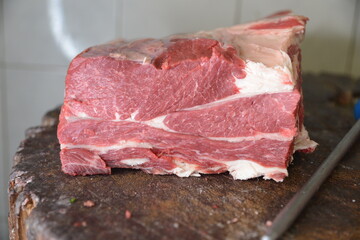 Fresh raw red meat cut