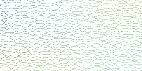 Dark Blue, Green vector background with bent lines.