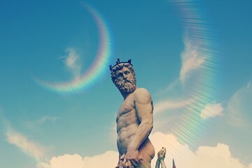 the famous statue of Neptune in Florence concept of travel and tourism