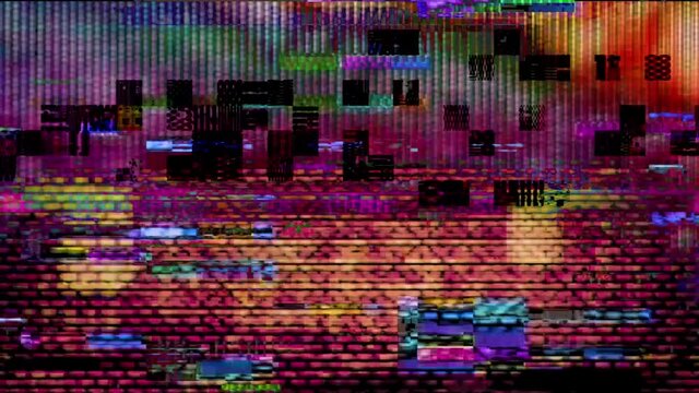 digital binary data stream glitch effect footage