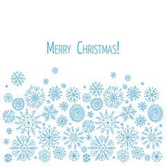 Christmas Frame for your design. Hand drawn snowflakes