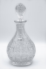 glass container with carved decoration
