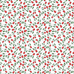 seamless pattern design red roses on white background