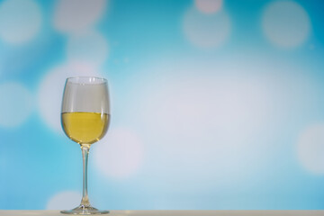 Isolated glass of white wine