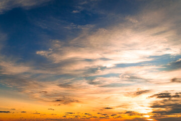 Cloudy sunrise over Lake Michigan