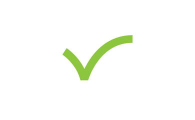 Tick check mark vector icon. Green approval symbol.
